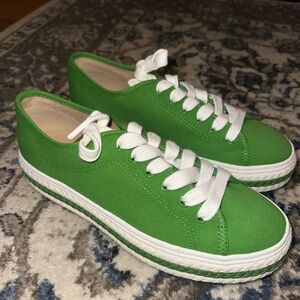 Kelly Green Kate Spade Platform Sneakers